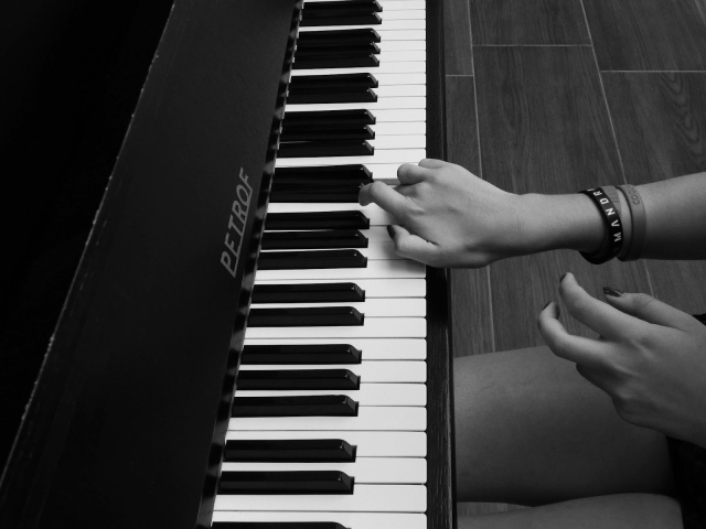 Piano black and white